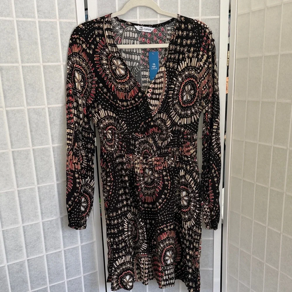 NWT Cupshe Tessa Abstract Mini Dress Boho Pattern - Picture 3 of 6